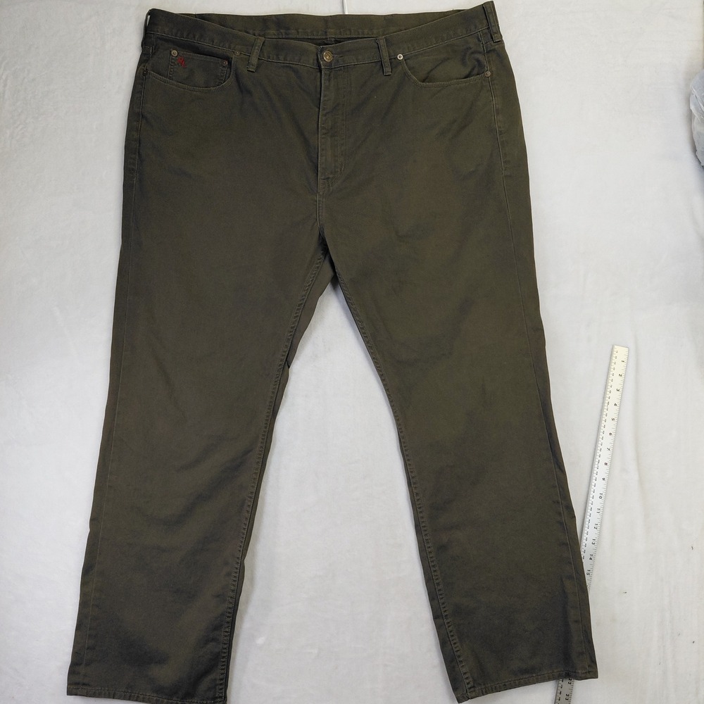 Polo Ralph Lauren Mens 46x32 Olive Green Cotton Twill Straight Leg Pants